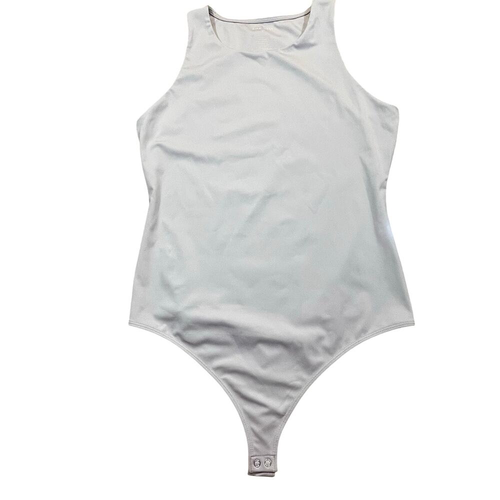 Nine West Bodysuit Purple Sleeveless Stretch‎ Snap Closure Womens L